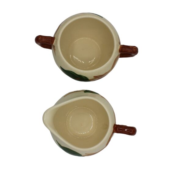 Vintage Franciscan Dinnerware Apple Orchard Pattern Ceramic Sugar Creamer Set - Picture 3 of 6